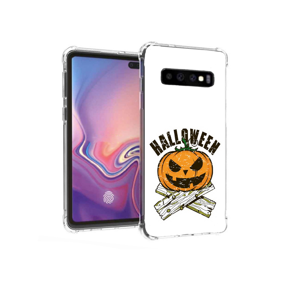

Чехол MyPads Tocco для Samsung Galaxy S10+ Хэллоуин доски тыква (PT125670.500.194), Прозрачный, Tocco