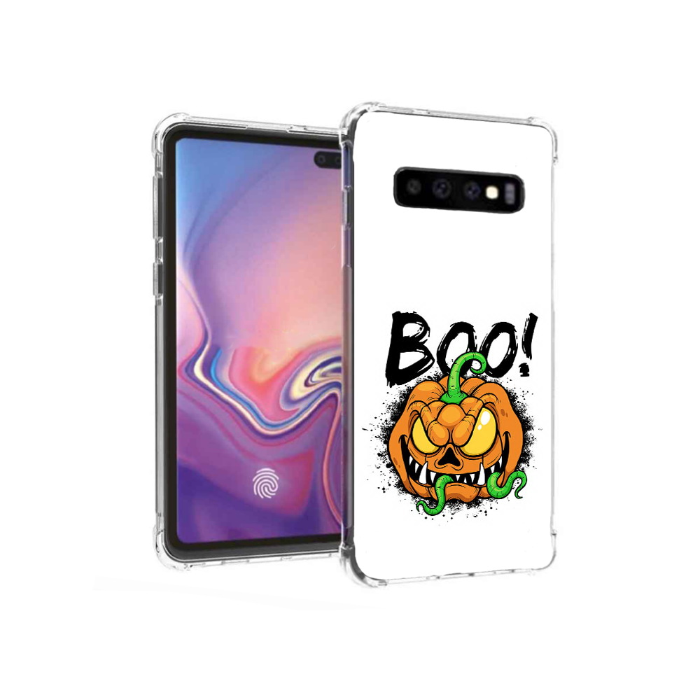 

Чехол MyPads Tocco для Samsung Galaxy S10+ Хэллоуин бу (PT125670.500.193), Прозрачный, Tocco