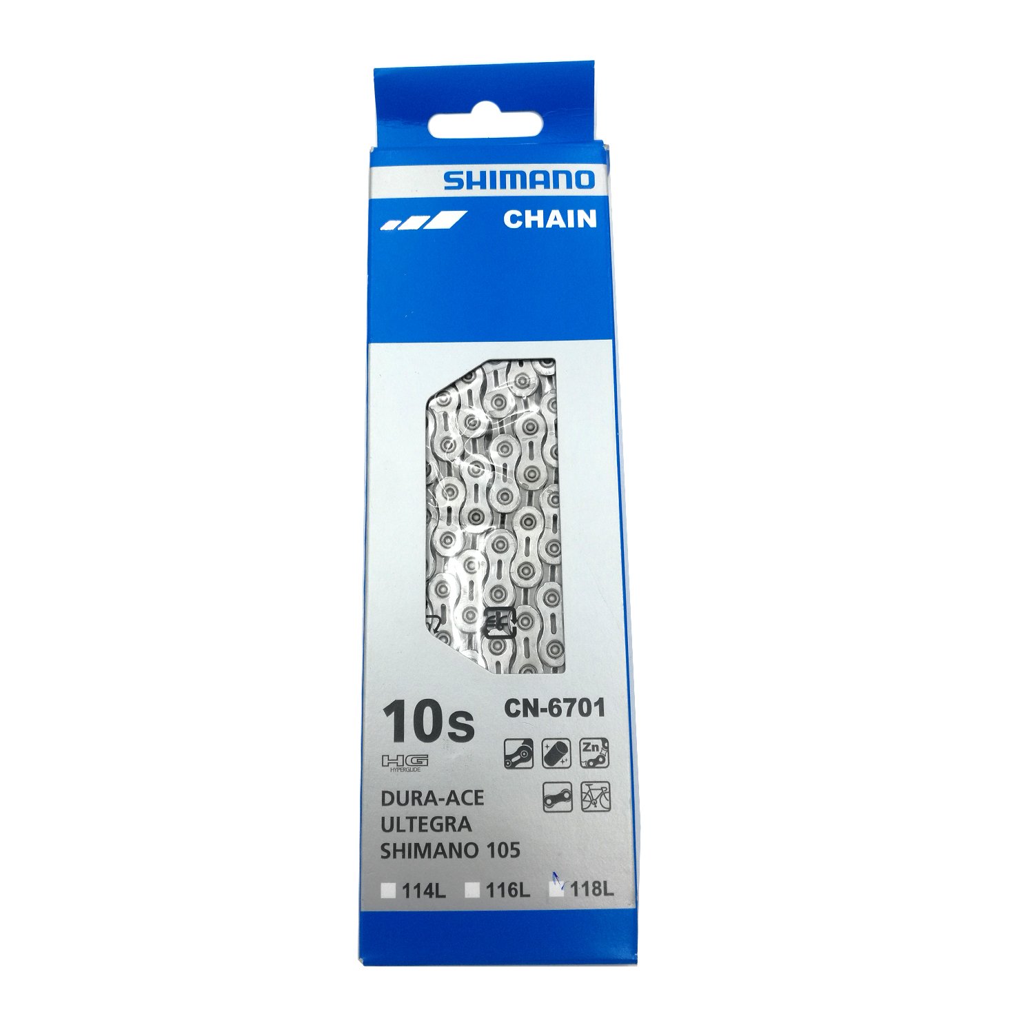 

Цепь Shimano Ultegra, 6701, 10ск, 118 зв., амп.пин (1шт), Серебристый, Ultegra 6701