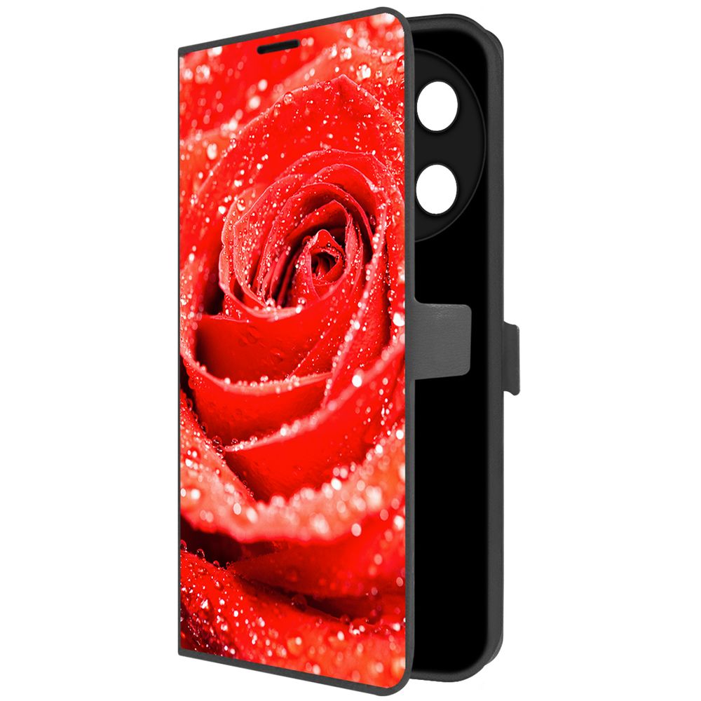 

Чехол-книжка Krutoff Eco Book для TECNO Camon 30 Pro 5G Роза (черный)