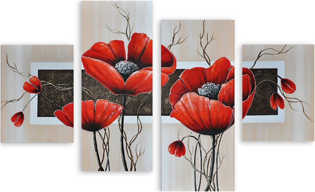 

Картина модульная на холсте Модулка Головки мака 120x80 см, 753