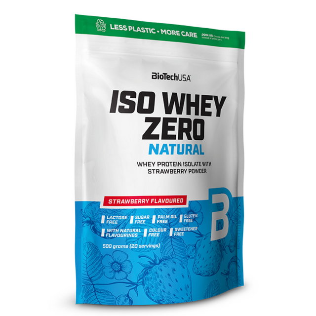 Изолят протеина BioTechUSA Iso Whey Zero LACTOSE FREE NATURAL 500 г, клубника