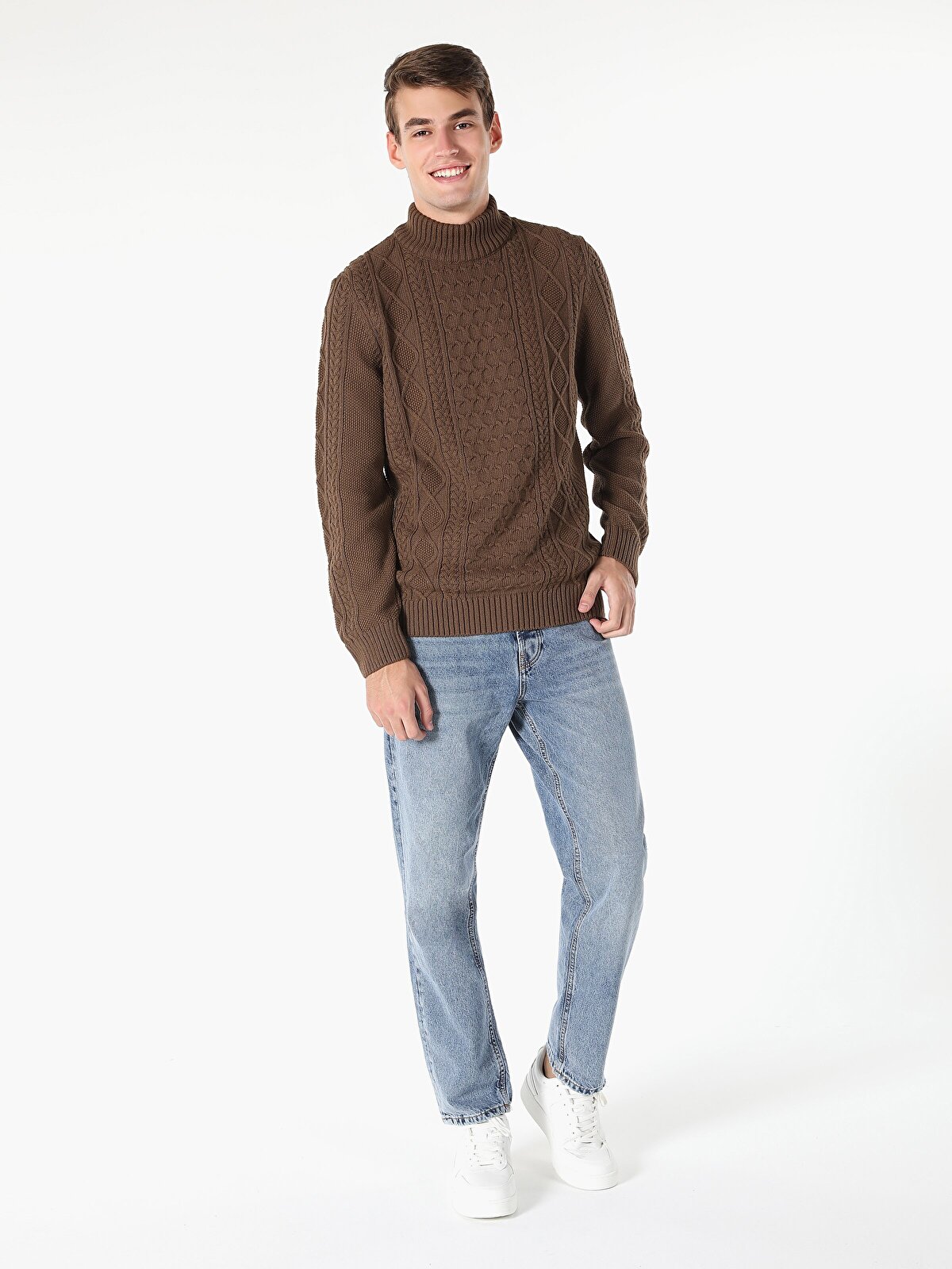 

Свитер мужской Colin's CL1061134_Q1.V1 коричневый S, CL1061134_Q1.V1