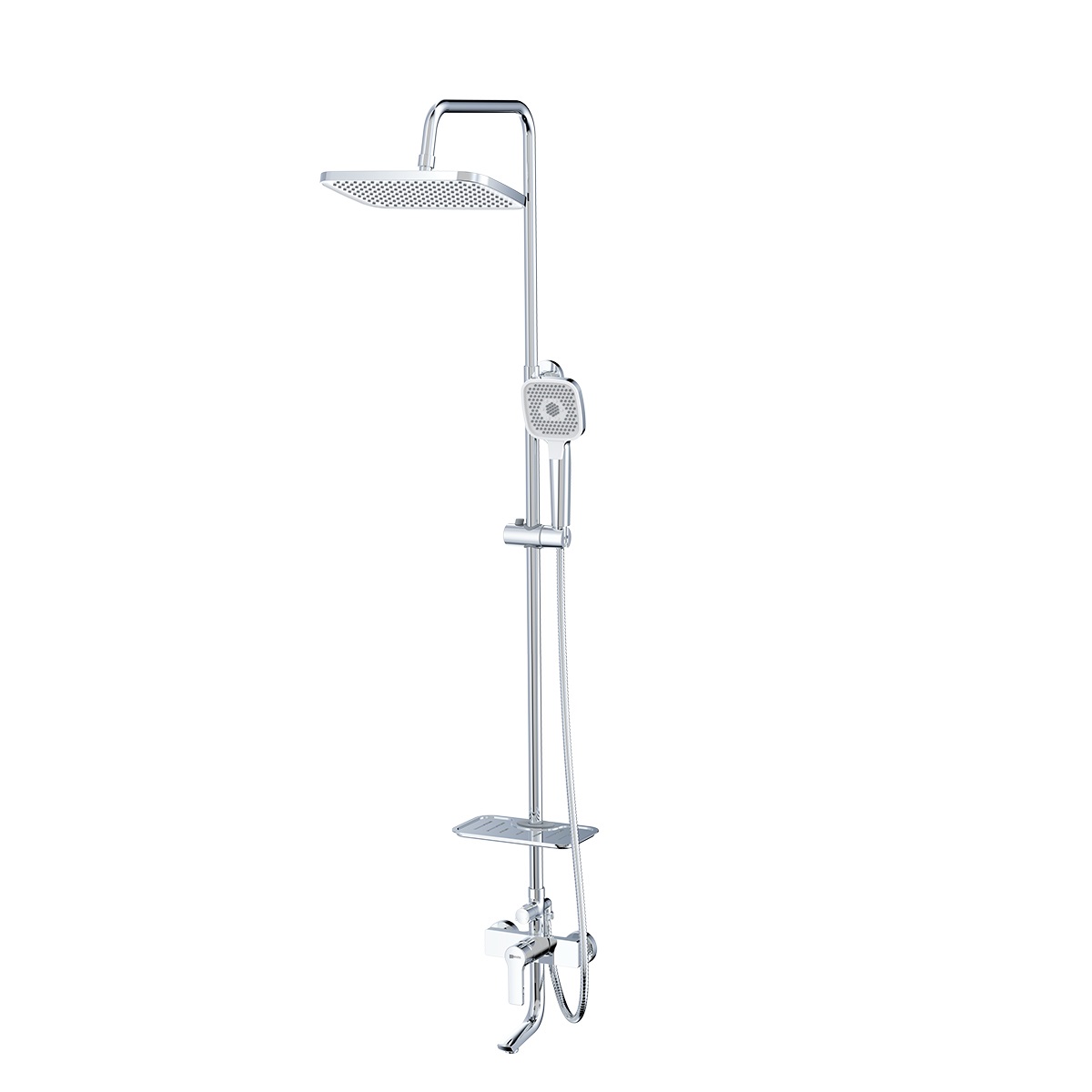 

Смеситель Lemark Aura LM0662CH для ванны с тропическим душем, Серебристый, LM0662CH
