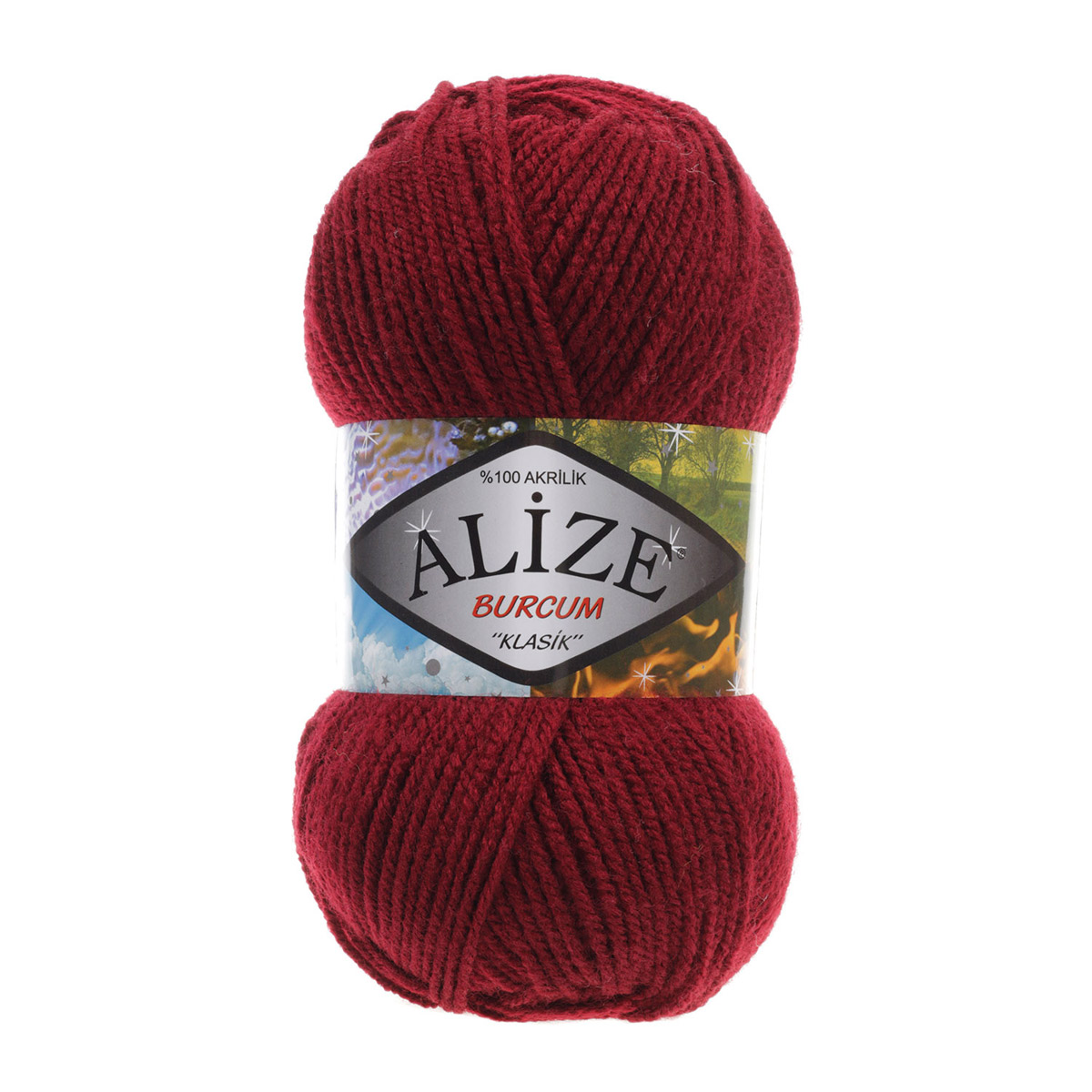 фото Пряжа alize 'burcum klasik' 100 г, 210 м (100% aкрил) (57 бордовый), 5 мотков