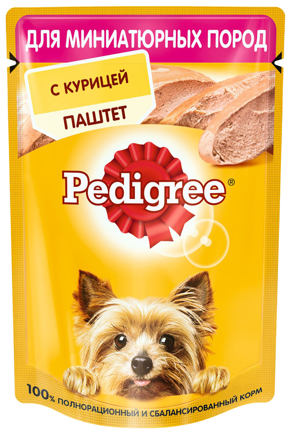 

Влажный корм для собак Pedigree курица, для миниатюрных пород, 80 г