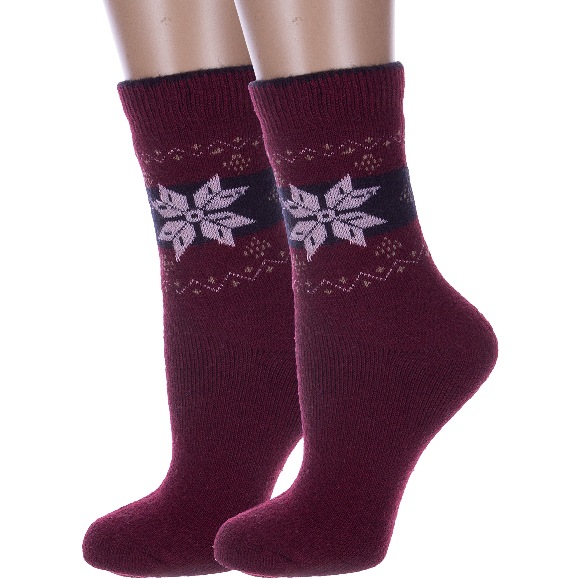 Комплект носков женских Hobby Line 2-Нжамв6005 бордовых 36-40, 2 пары