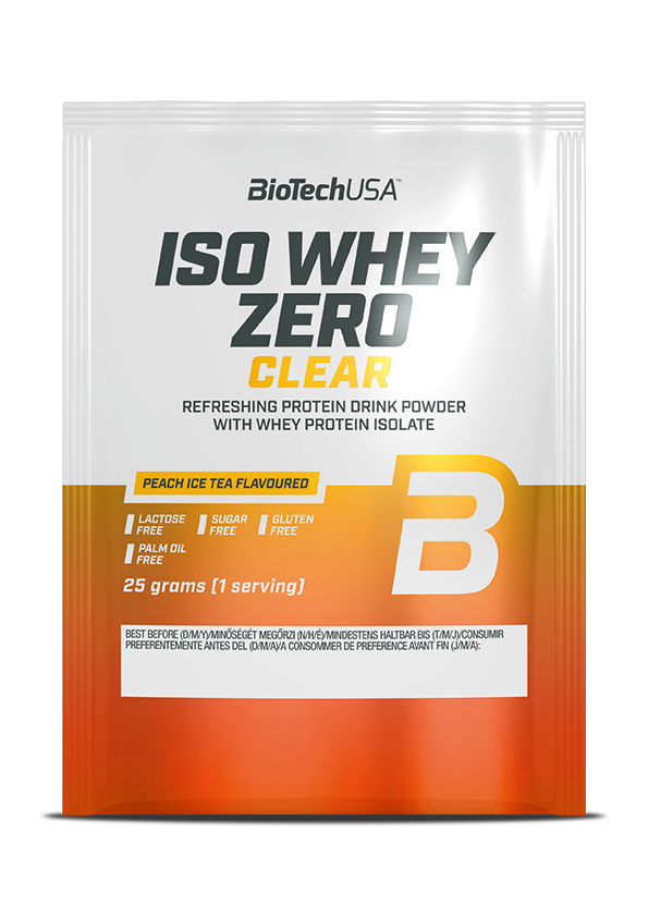 фото Изолят сывороточного протеина biotechusa iso whey zero clear 25 г, холодный персиковый чай