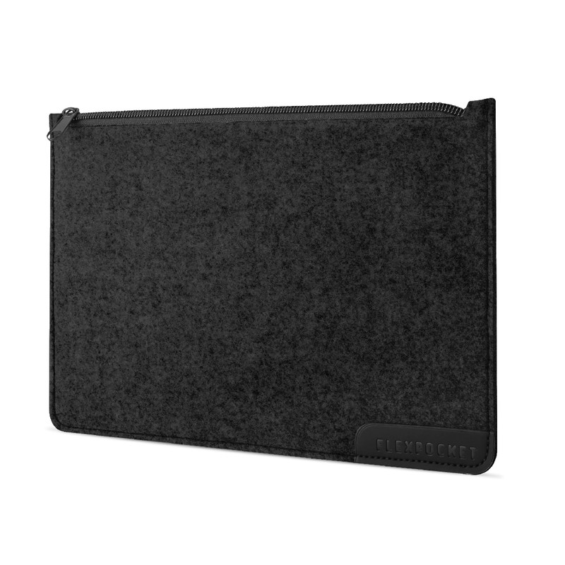 Папка-пенал FlexPocket, универсальная, фетр, на молнии, 250х167 мм, цвет черный