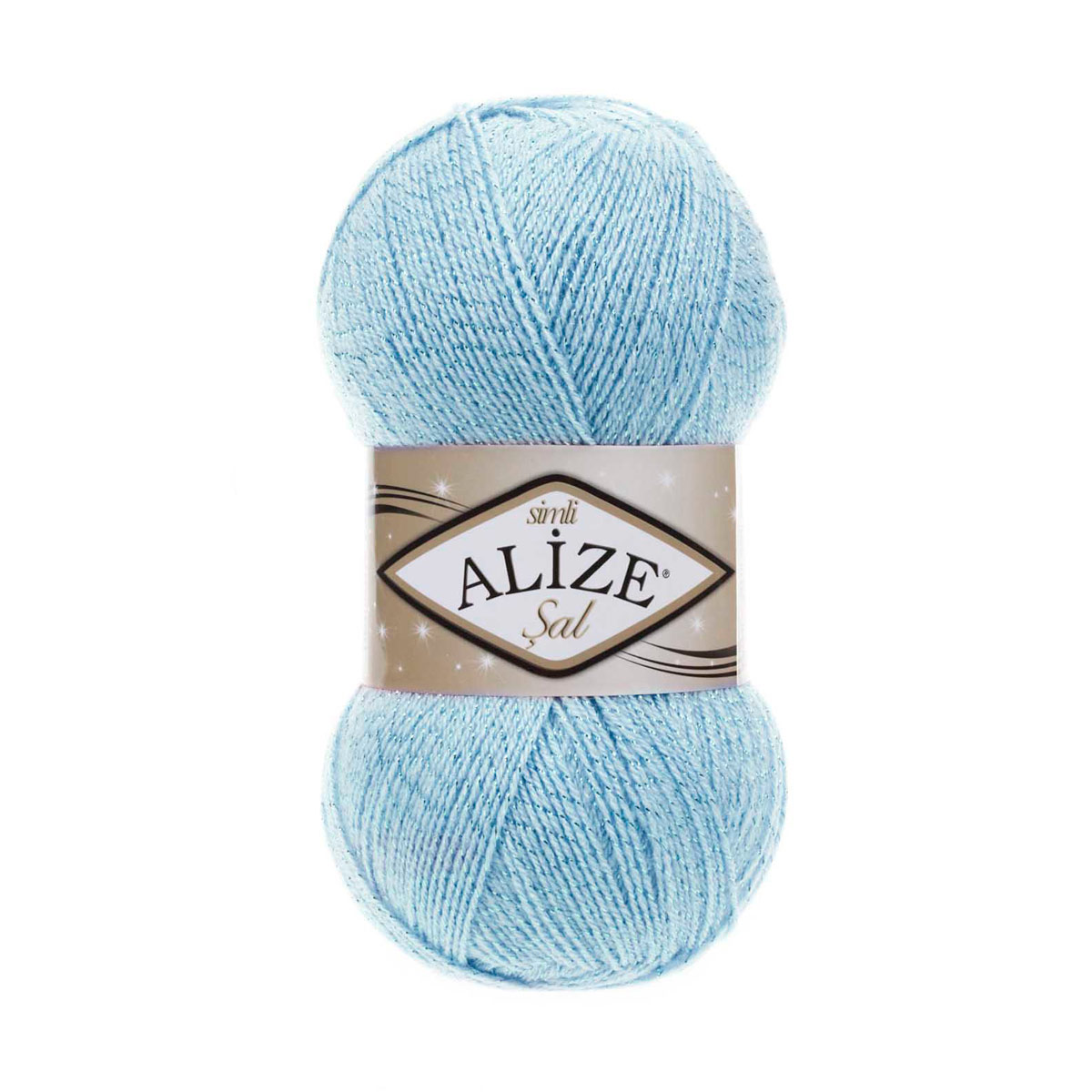 

Пряжа ALIZE 'Sal Si̇m' 100 г, 460 м (металлик, Aкрил) (40 голубой), 5 мотков