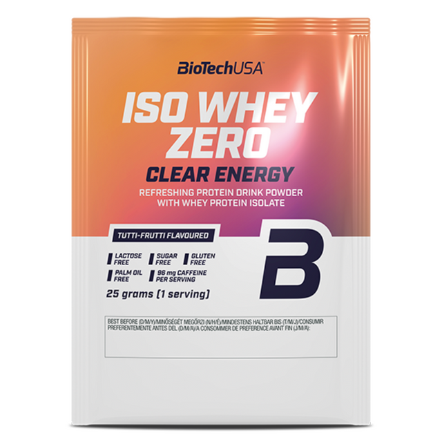 фото Изолят сывороточного протеина biotechusa iso whey zero clear energy 25 г, тутти-фрутти