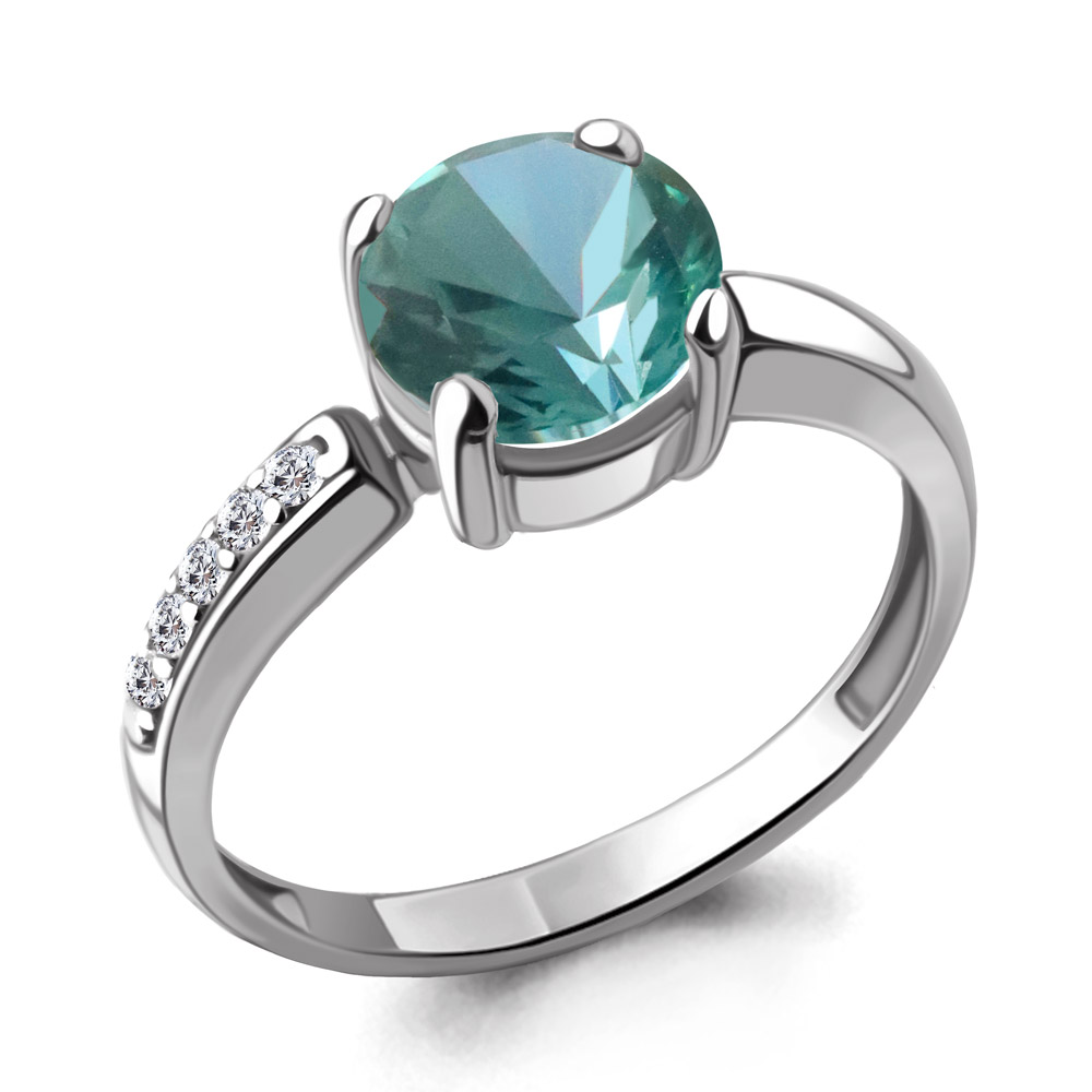 

Кольцо из серебра с фианитом Aquamarine Aquamarine 6943888А_925_р р. 16,5, 6943888А_925_р