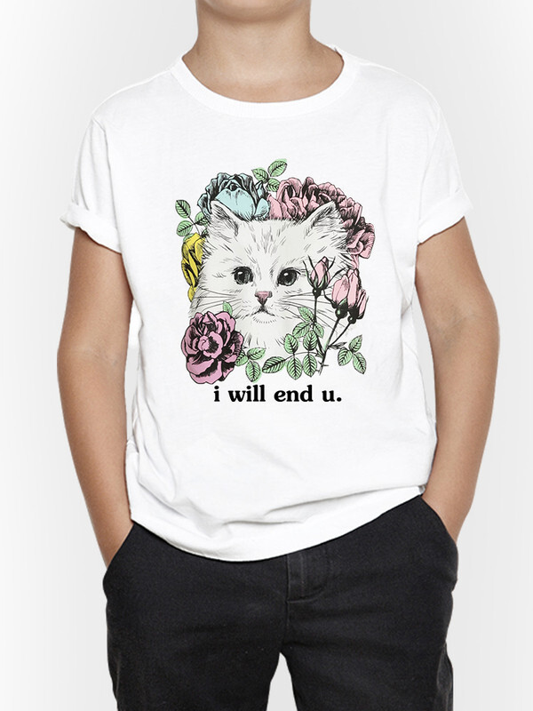 фото Футболка д/мальч. dreamshirts studio котик - i will end you о цв. белый р.122