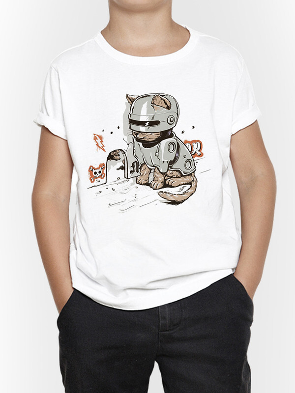 

Футболка детская DreamShirts Studio Кот - Робокоп, цв.белый р.110, Кот - Робокоп