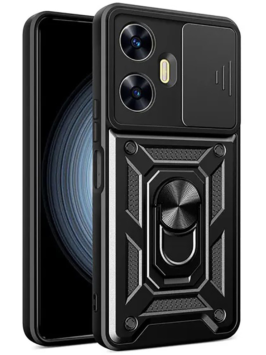 

Противоударный чехол на Realme C55 с защитой камеры, Черный, 768742713