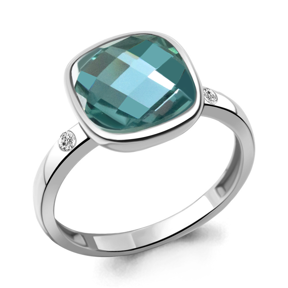 

Кольцо из серебра с фианитом Aquamarine Aquamarine 6943688А_925_р р. 17,5, 6943688А_925_р