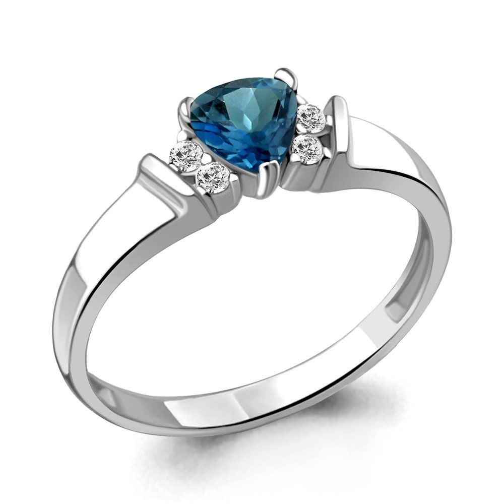 

Кольцо из серебра с топазом\фианитом Aquamarine Aquamarine 6943008А_925_р р. 16, 6943008А_925_р
