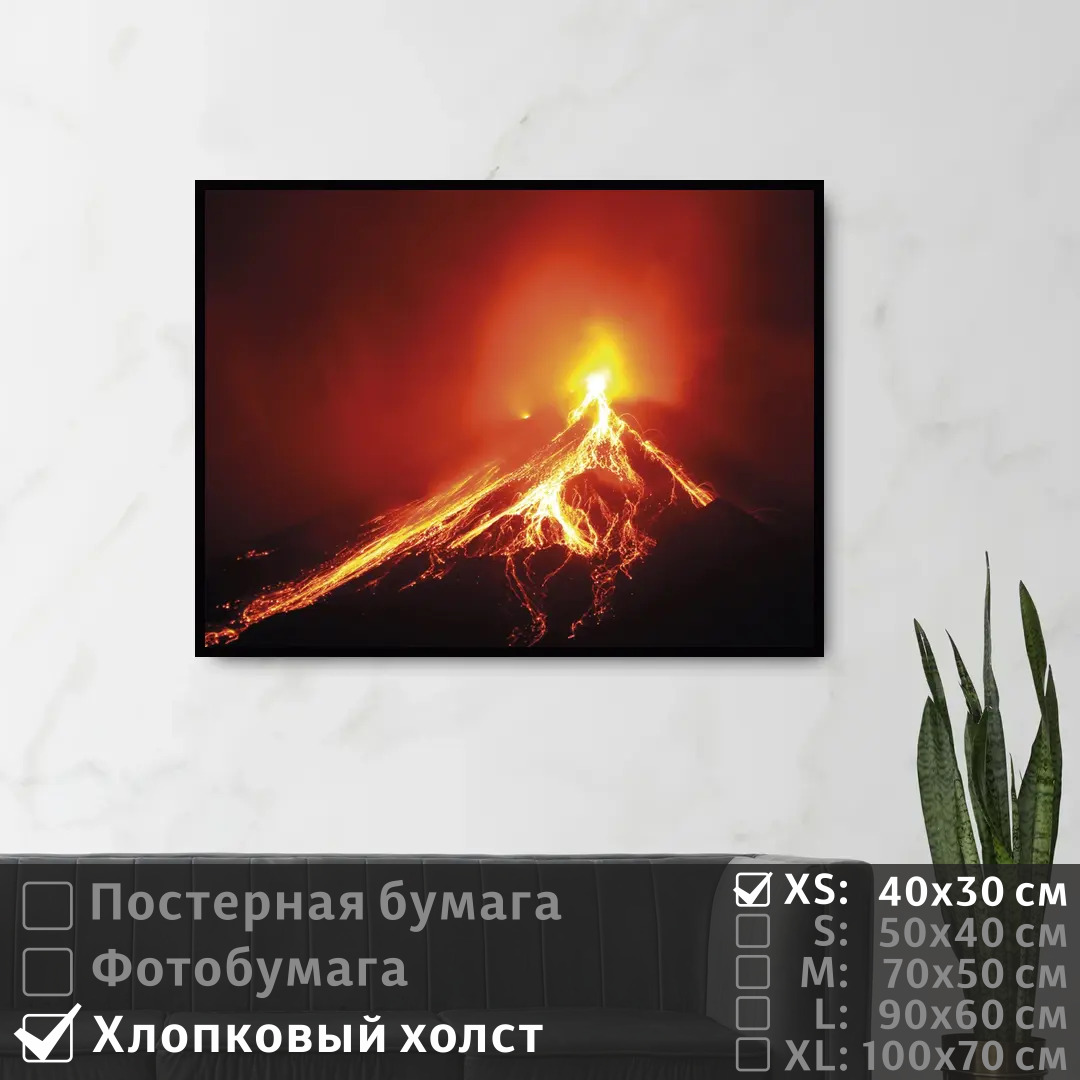 

Постер на холсте ПолиЦентр Извержение вулкана 40х30 см, ИзвержениеВулкана