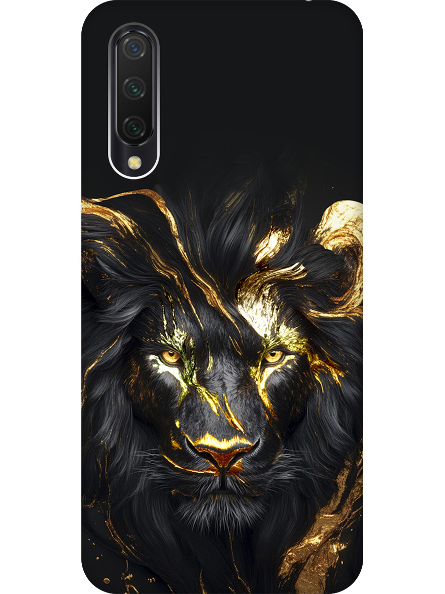 

Силиконовый чехол на Xiaomi Mi 9 Lite / CC9 с принтом "Золотой лев" матовый черный, Черный;золотистый, 721722513