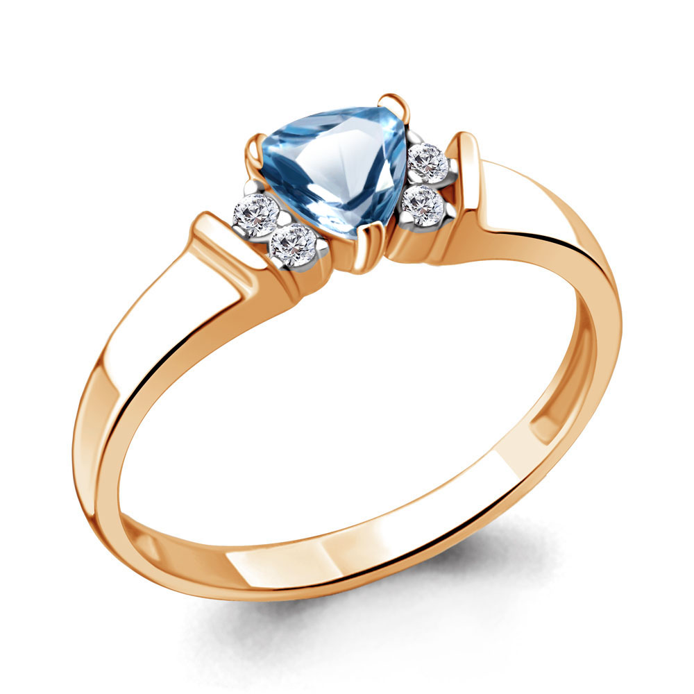 

Кольцо из серебра с топазом\фианитом Aquamarine Aquamarine 6943005А_925_з р. 16,5, 6943005А_925_з