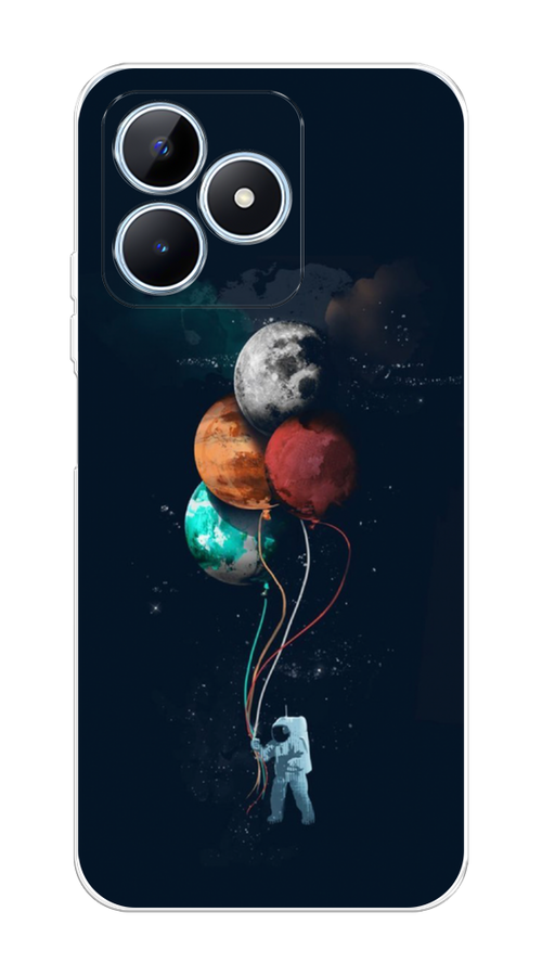 

Чехол на Realme C60 "Космонавт с шариками", Разноцветный, 2516550-1