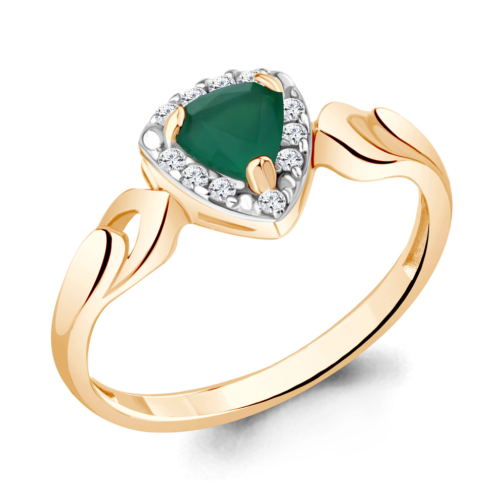 

Кольцо из серебра с агатом\фианитом Aquamarine Aquamarine 6942509А_925_з р, 6942509А_925_з