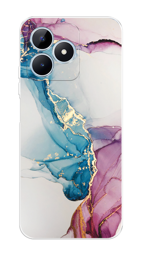 

Чехол на Realme C60 "Розовые разводы рисунок", Синий;розовый;золотистый, 2516550-1