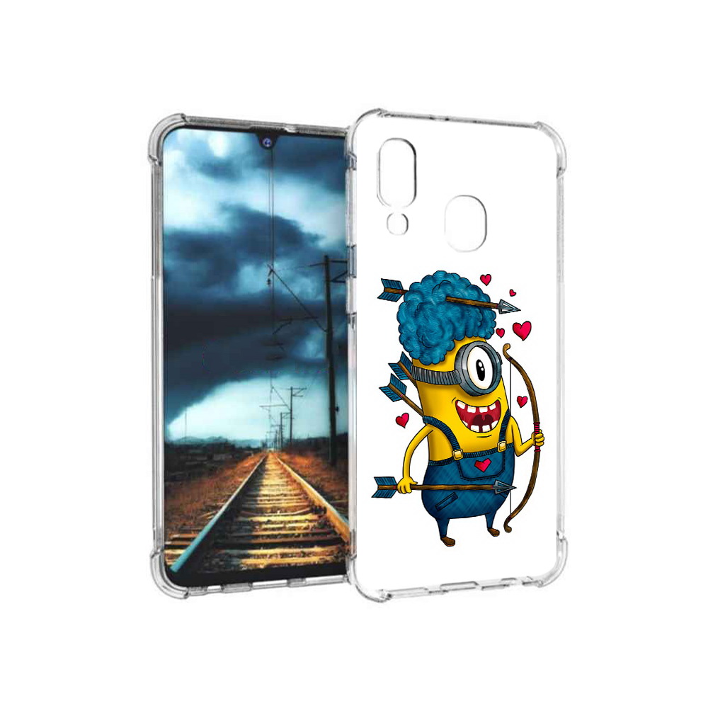 

Чехол MyPads Tocco для Samsung Galaxy A40 Миньон купидон (PT128655.504.117), Прозрачный, Tocco