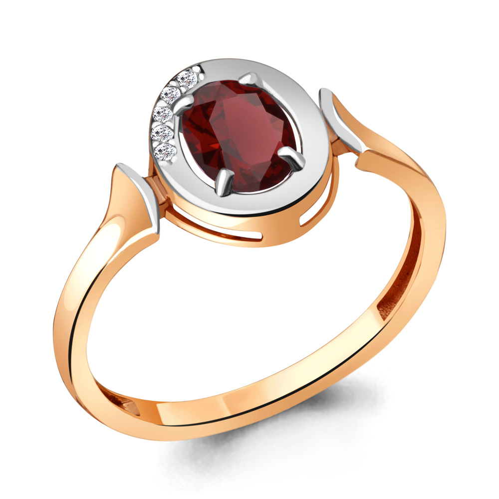 

Кольцо из серебра с гранатом Aquamarine Aquamarine 6942103А_925_з р, 6942103А_925_з