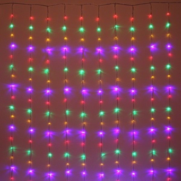 Гирлянда занавес на окно ВОДОПАД, 3х2.5 м, 360 разноцветных LED, IP20, Serpantin