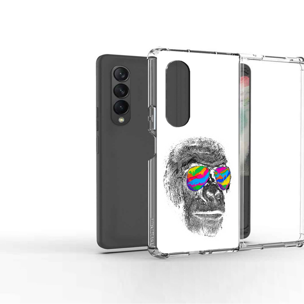 

Чехол MyPads Tocco для Samsung Galaxy Z Fold 3 крутая обезьяна в очках, Прозрачный, Tocco