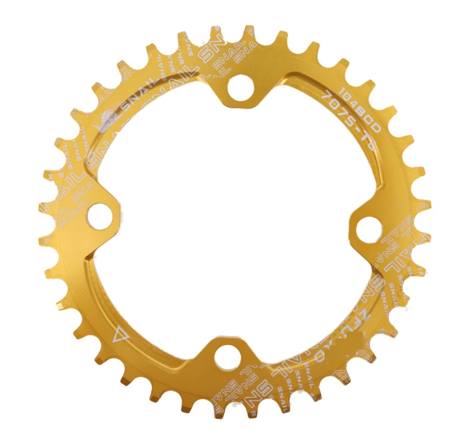 Звезда передняя алюминиевая SNAIL 36Т/104BCD золотистая