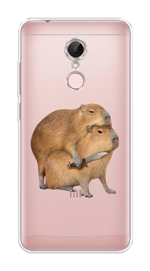 

Чехол на Xiaomi Redmi 5 "Капибара с ножом", Бежевый, 33050-1