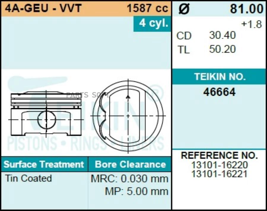 

Поршни TEIKIN 46664 0,50