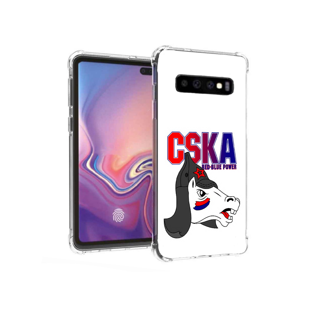 

Чехол MyPads Tocco для Samsung Galaxy S10+ ФК ЦСК лошадка россия (PT125670.500.179), Прозрачный, Tocco