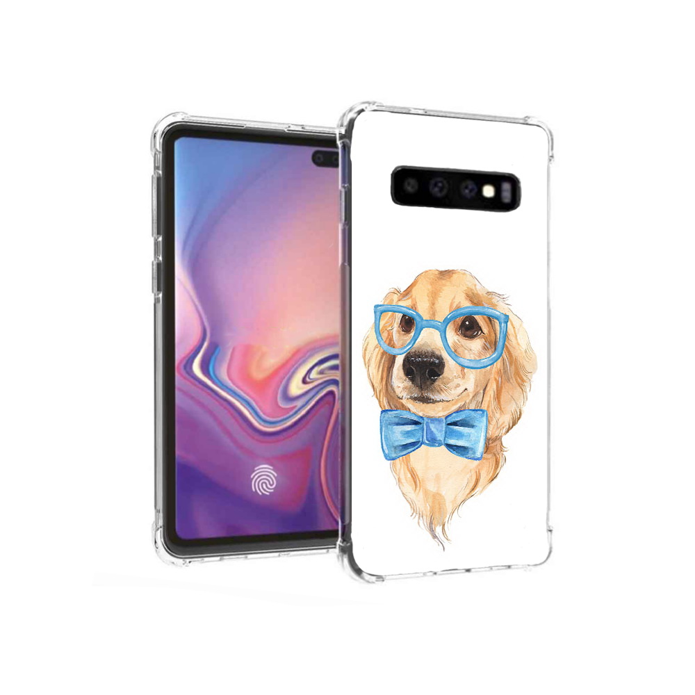 

Чехол MyPads Tocco для Samsung Galaxy S10+ Собака интеллигент (PT125670.500.159), Прозрачный, Tocco