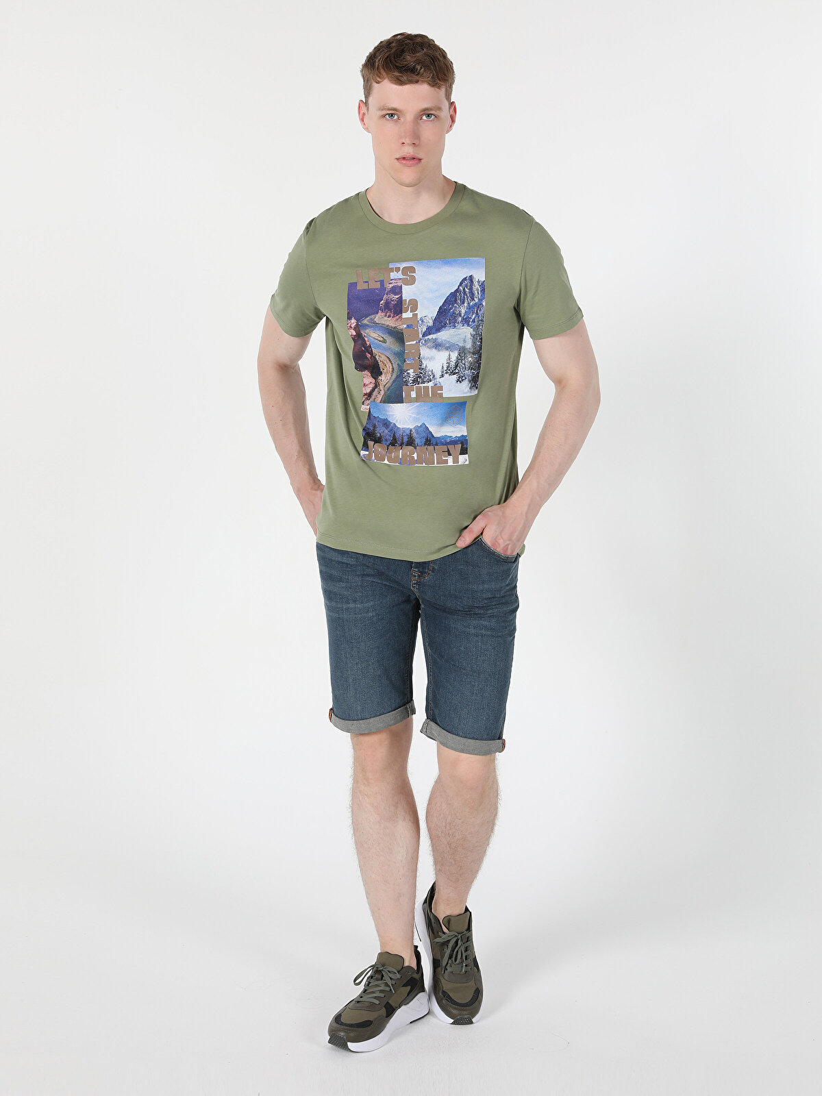 

Футболка мужская Colin's CL1058681_Q1.V1 хаки XXL, CL1058681_Q1.V1
