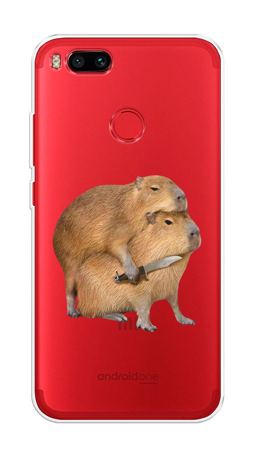 

Чехол на Xiaomi Mi A1/5X "Капибара с ножом", Бежевый, 32650-1