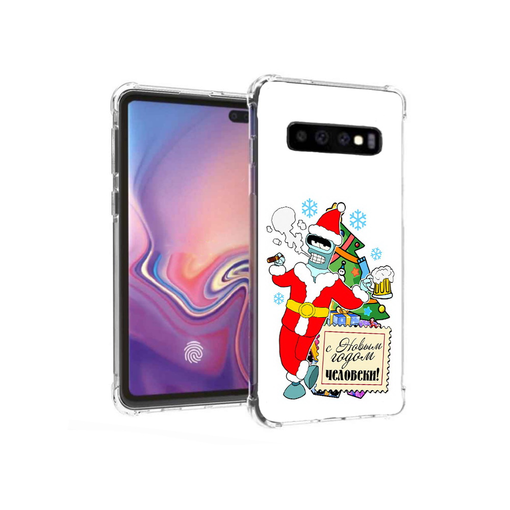 Чехол MyPads Tocco для Samsung Galaxy S10+ С новым годом человеки (PT125670.500.150)