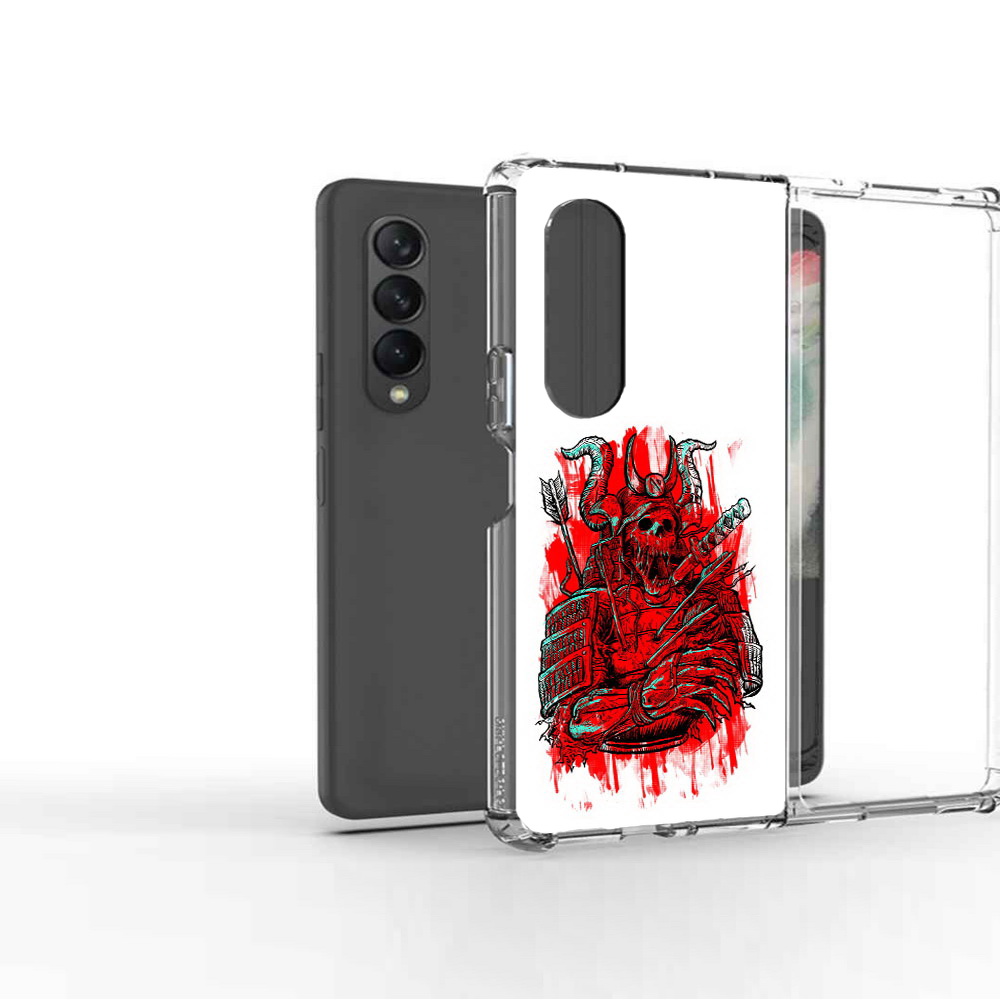 

Чехол MyPads Tocco для Samsung Galaxy Z Fold 3 красный скелет воин, Прозрачный, Tocco