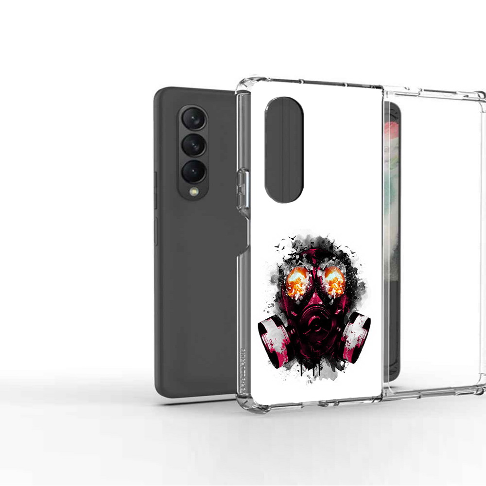 Чехол MyPads Tocco для Samsung Galaxy Z Fold 3 красный противогаз