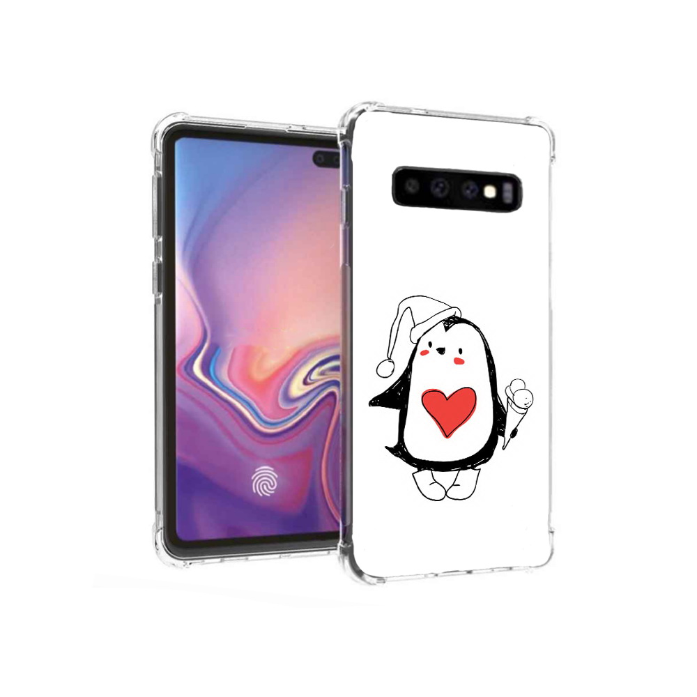 

Чехол MyPads Tocco для Samsung Galaxy S10+ Пингвин с мороженым (PT125670.500.135), Прозрачный, Tocco
