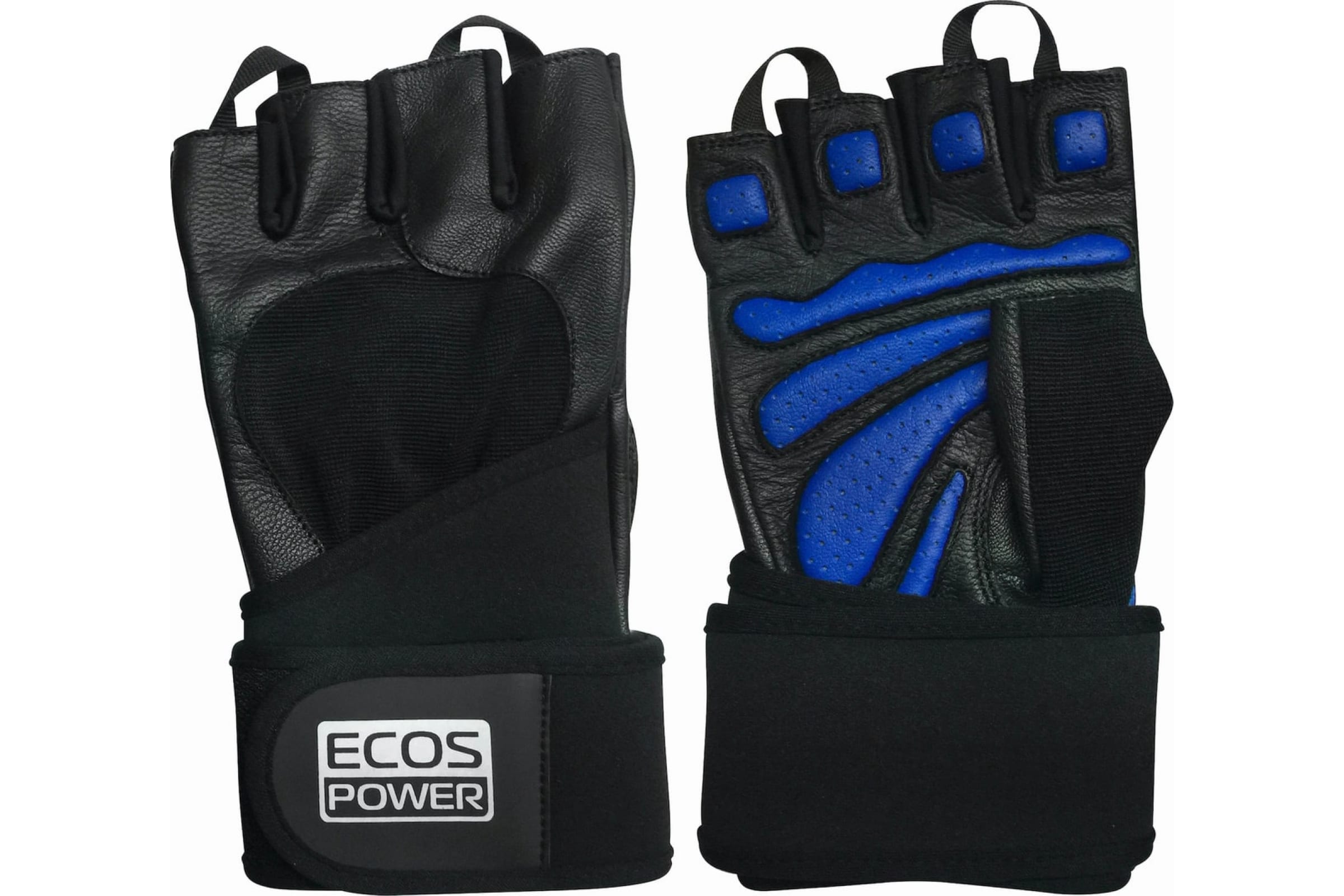 фото Перчатки для фитнеса 2006-bxl, цвет: черный+синий, размер: xl ecos