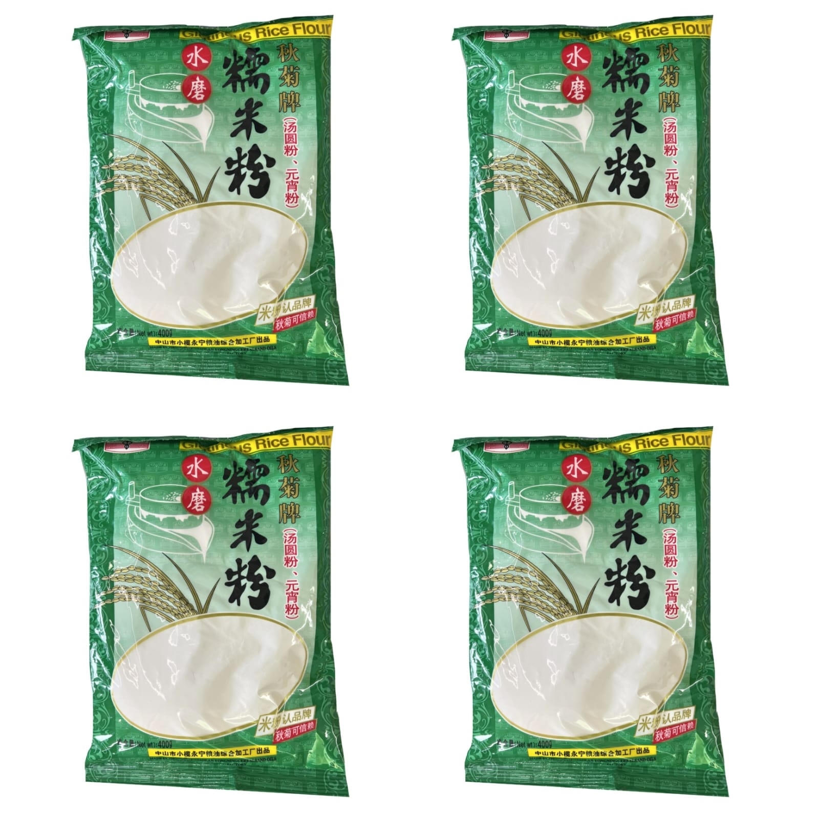 

Мука рисовая клейкая Qiuju Glutinous Rice Flour, 400 г х 4 шт