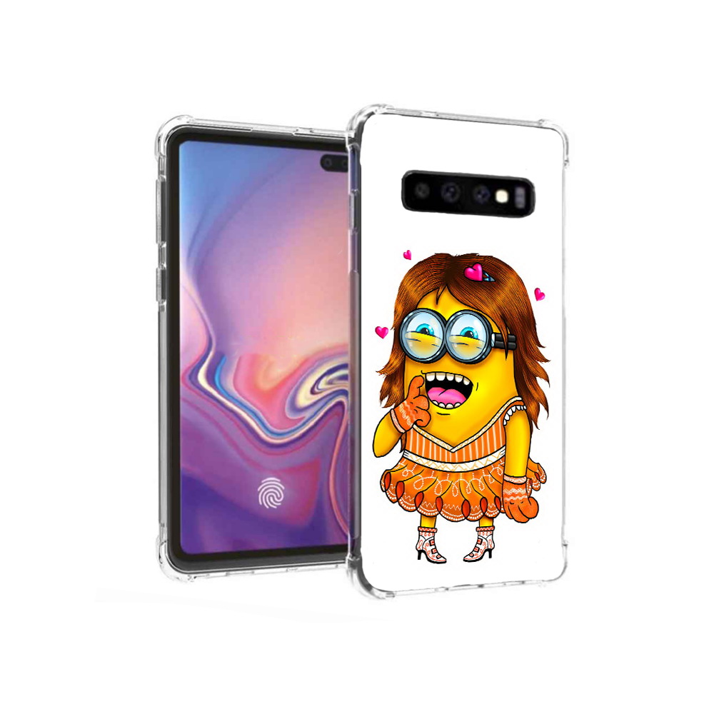 

Чехол MyPads Tocco для Samsung Galaxy S10+ Миньон девочка (PT125670.500.116), Прозрачный, Tocco