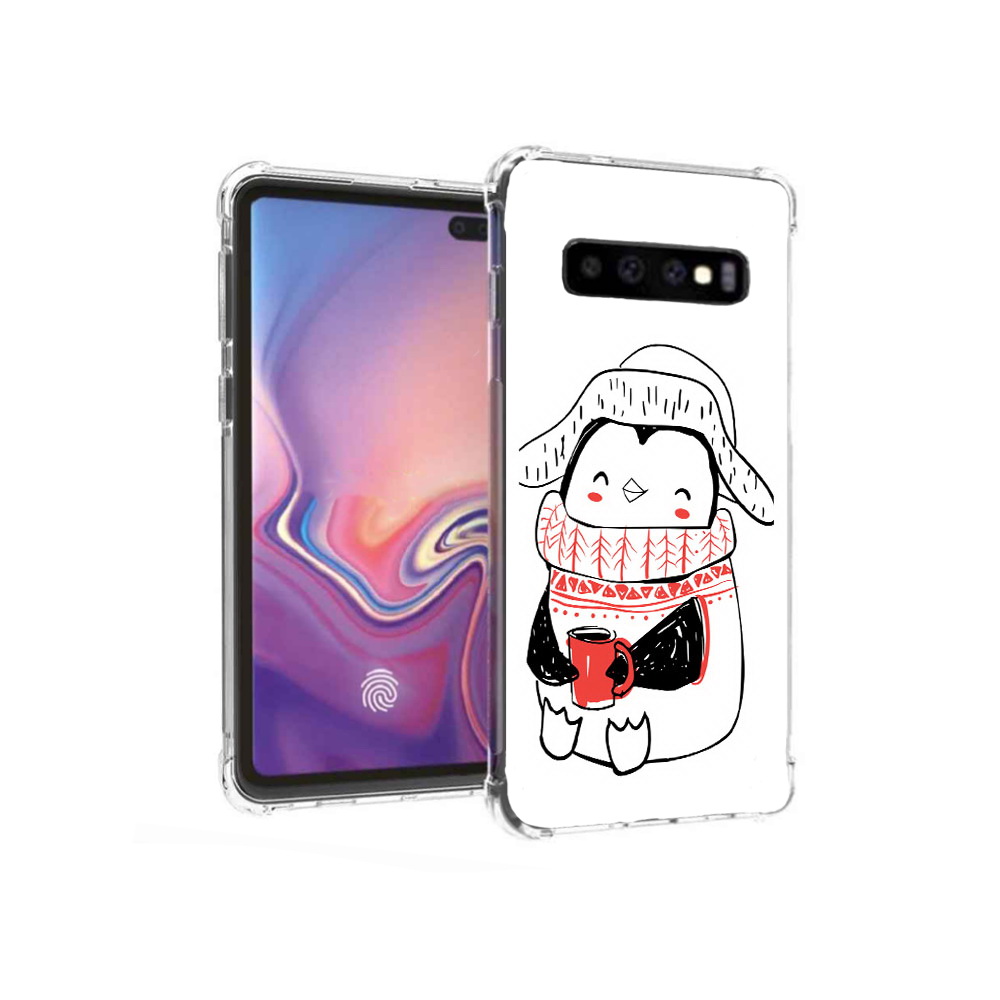 

Чехол MyPads Tocco для Samsung Galaxy S10+ Милый пингвин (PT125670.500.115), Прозрачный, Tocco