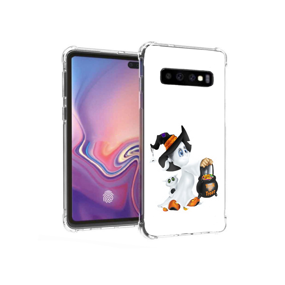 

Чехол MyPads Tocco для Samsung Galaxy S10+ Маленький призрак (PT125670.500.113), Прозрачный, Tocco