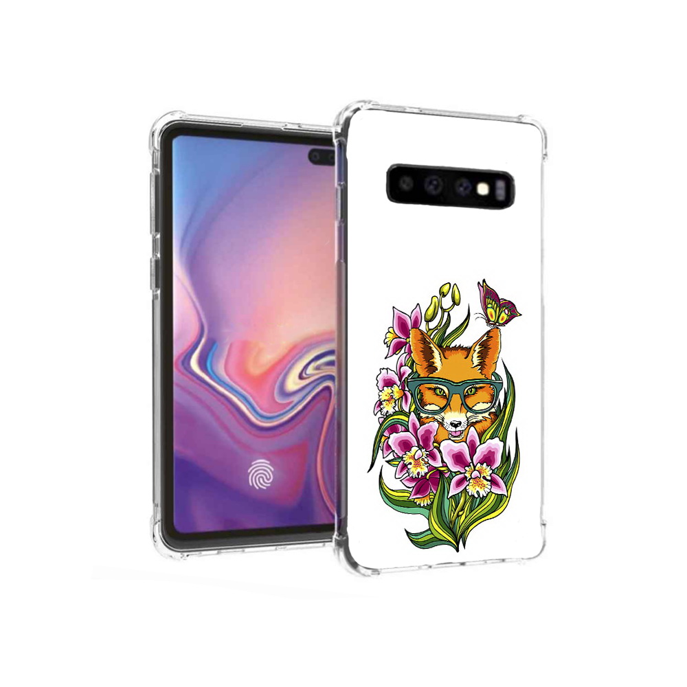 Чехол MyPads Tocco для Samsung Galaxy S10+ Лиса в цветах (PT125670.500.108)