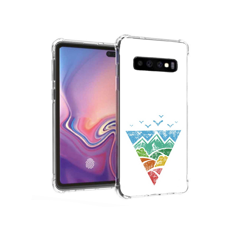 

Чехол MyPads Tocco для Samsung Galaxy S10+ Лес земля море чайки (PT125670.500.105), Прозрачный, Tocco