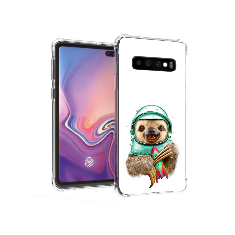 

Чехол MyPads Tocco для Samsung Galaxy S10+ Ленивец астронавт (PT125670.500.104), Прозрачный, Tocco
